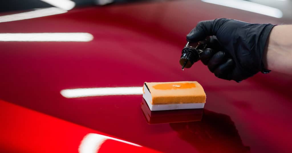 applying ceramic coating to an applicator