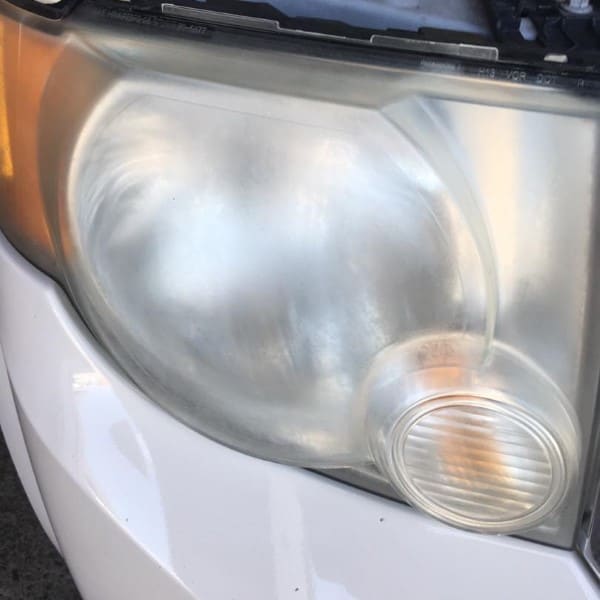 hazy cloudy headlights on a vehicle